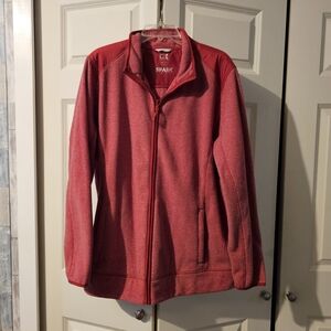 Cutter & Buck Women's Heathered Red Full-Zip Fleece Jacket
